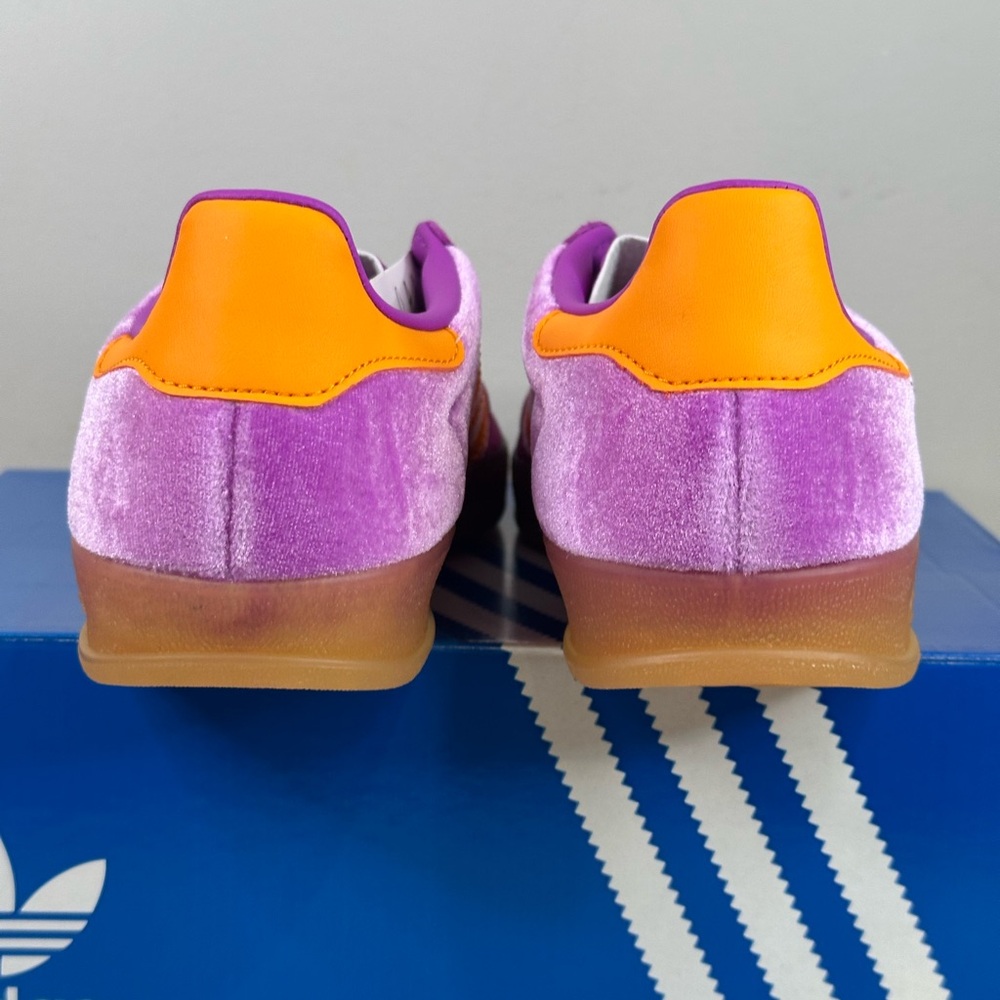 adidas Gazelle Purple and Orange Suede Athletic Shoes - Picture 4 of 13